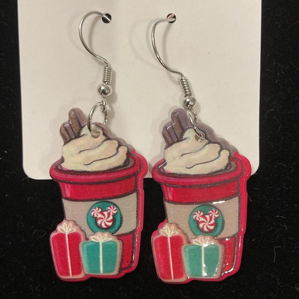 Christmas hot cocoa earrings 2
